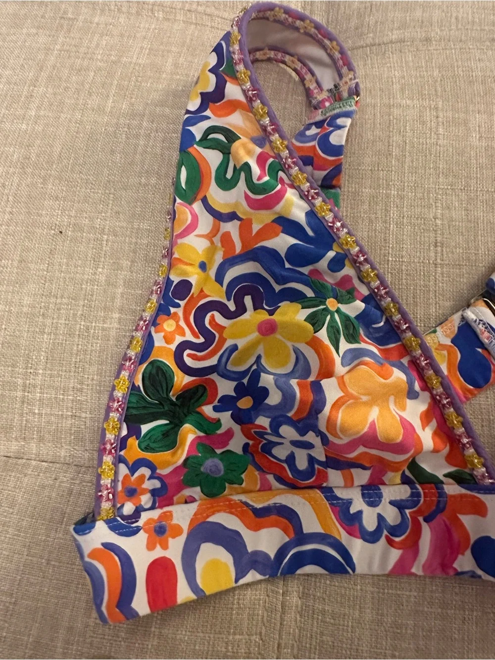 Bydee Floral Print Triangle Bikini Set - Women Swim